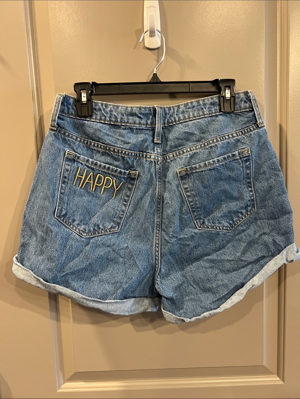 wild fable Highest Rise Mom Shorts Light Blue Rolled Hem Denim Happy 10 - Picture 6 of 8